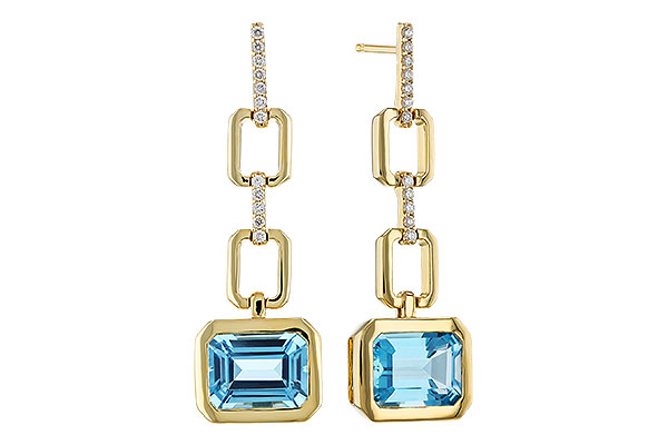 D320-68738: EARRINGS 3.20 BLUE TOPAZ 3.32 TGW (8x6MM BT)