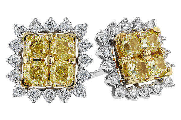 E320-67856: EARR 1.04 FANCY YELLOW DIAMONDS 1.44 TW